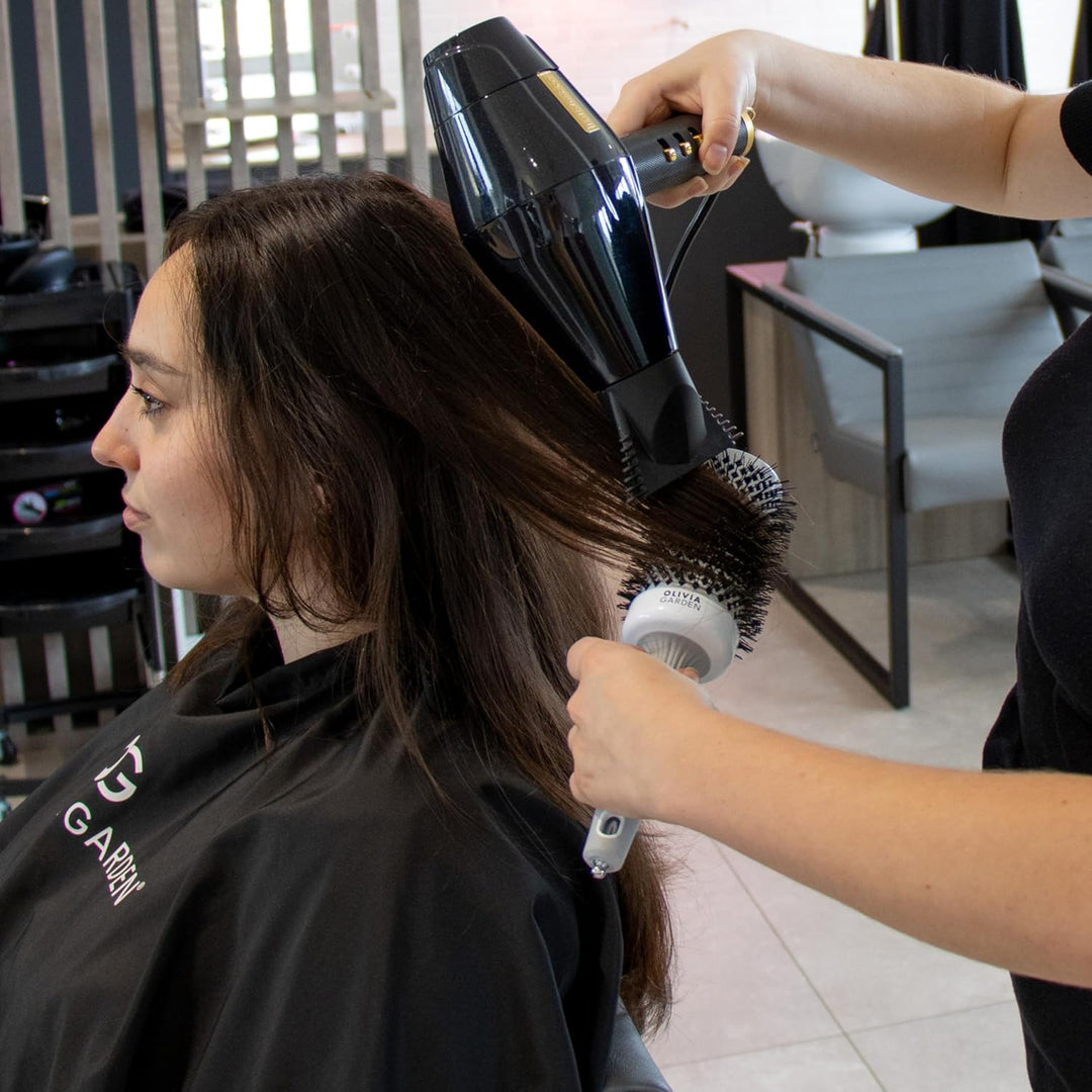 Olivia Garden - Expert Blowout Shine Haarbürste, Weiss und Grau, 55, 55