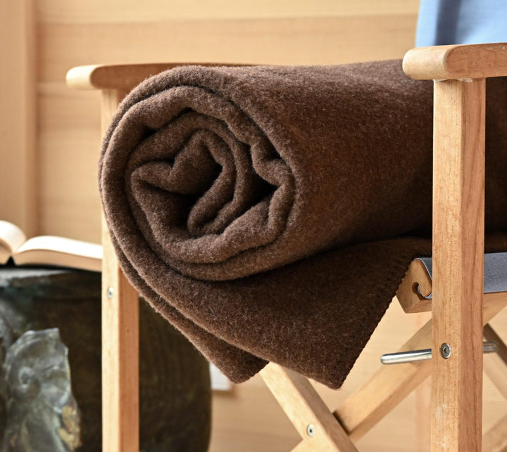 Warme Kuscheldecke Wolldecke Naturalana Doubleface Sofadecke Couchdecke Wohndecke - 100% Schurwolle