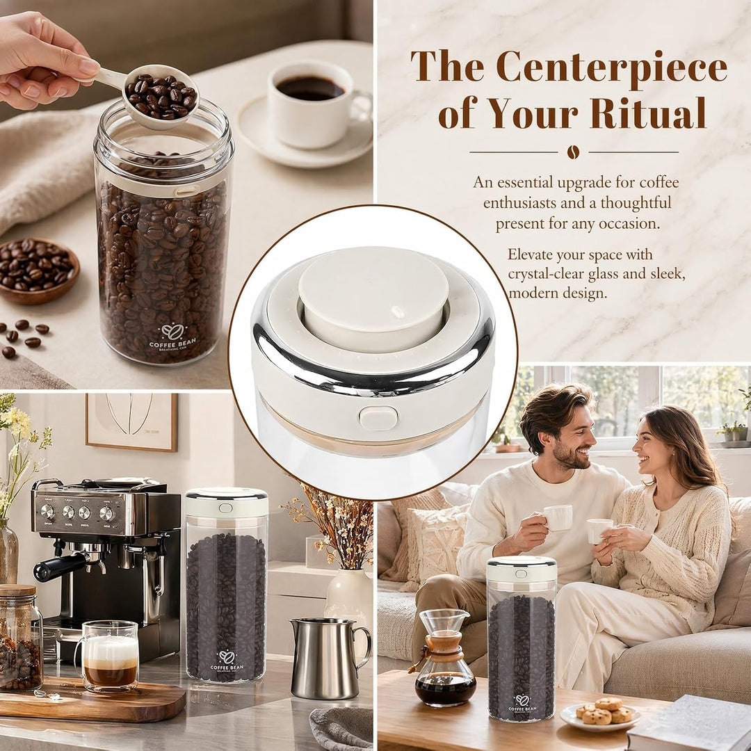 Kaffeedose Luftdicht Glas 1,7 L Mit Aroma Ventil | Glasbehälter Mit Frischhalteventil, Für Kaffee, B