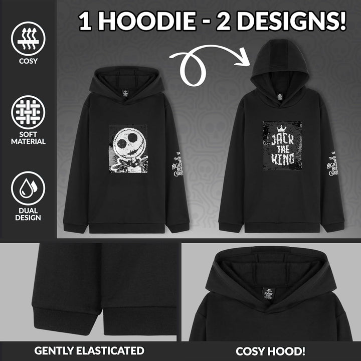 Disney Stitch Pullover Mädchen, Jungen & Teens, Atmungsaktiv Kinder Hoodie Kuschelig mit Wendbarem P