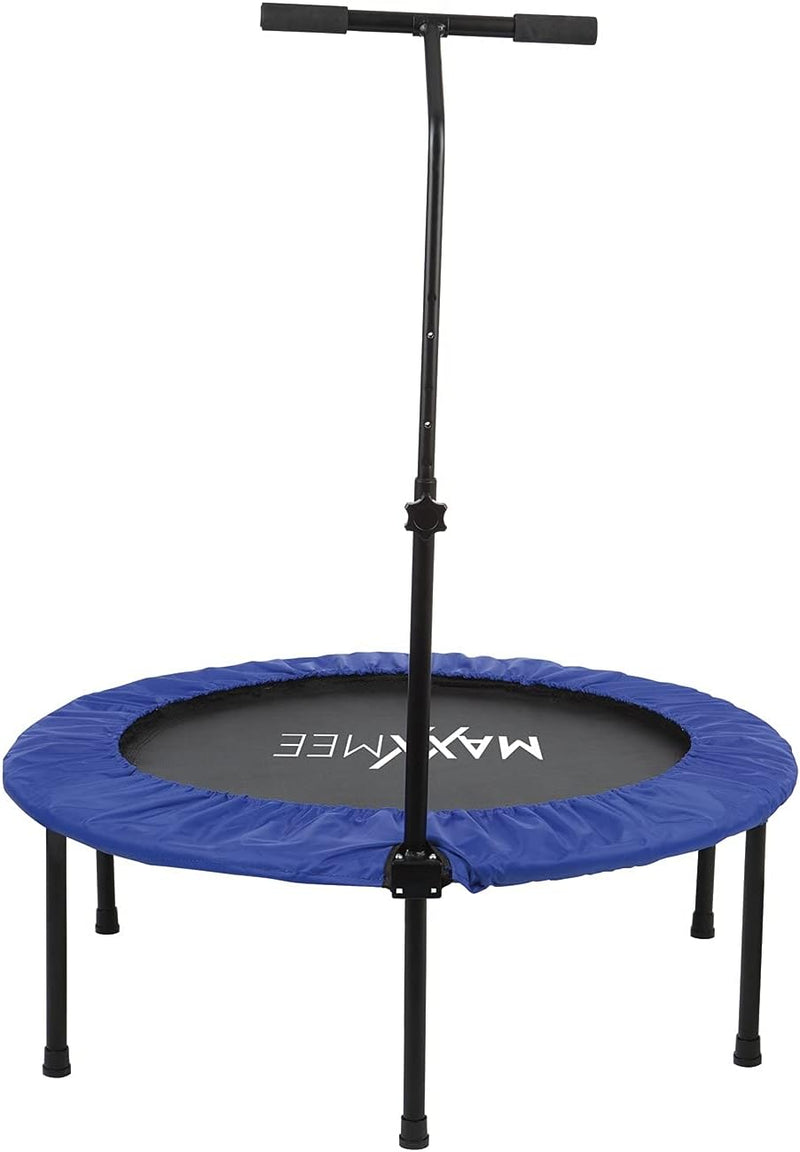 MAXXMEE Fitness Trampolin | Höhenverstellbarer Haltestange | Schnell und Leicht auf- und abbaubar -