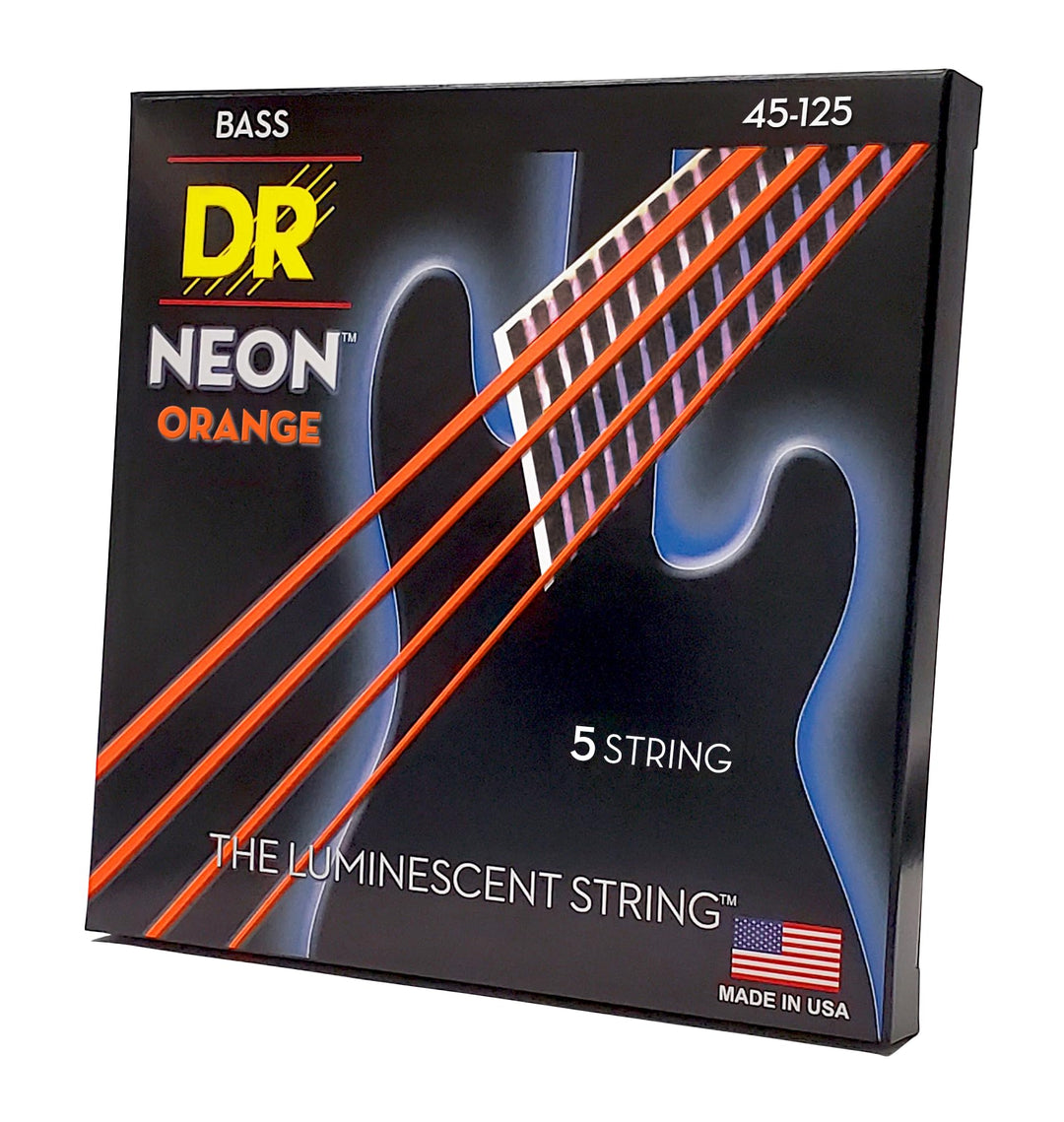 DR Saiten Hi-Def Neon Orange Bass Heavy 5 Saiten