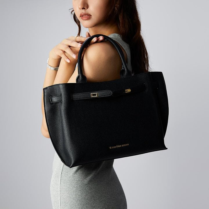 VICTORIA HYDE Handtaschen Damen Gross PU Leder Shopper Damen Handtasche Schwarz Elegant Schultertasc