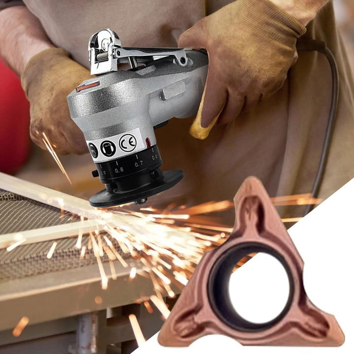 10 Stück Dreiecksschneiderköpfe Rundwinkel für Mini Pneumatische Anfasmaschine, Wolframstahl-Drehein