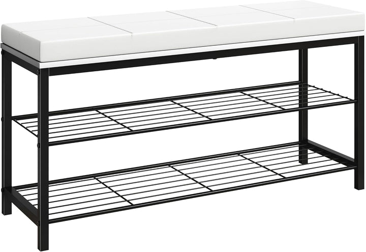 VCM Schuhregal | Masse ca. H. 48 x B. 90 x T. 30 cm | Sitzbank im Industrie Style Design | Schuhbank