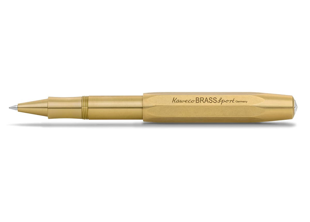 Kaweco Brass Sport Gel- / Kugelschreiber inklusive 0,7 mm Rollerball Tintenroller Mine für Linkshänd