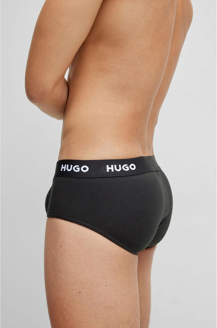 HUGO Herren HIPBRIEF TRIPLETPACK Dreier-Pack Slips aus Stretch-Baumwolle mit Logo am Bund XS New - B