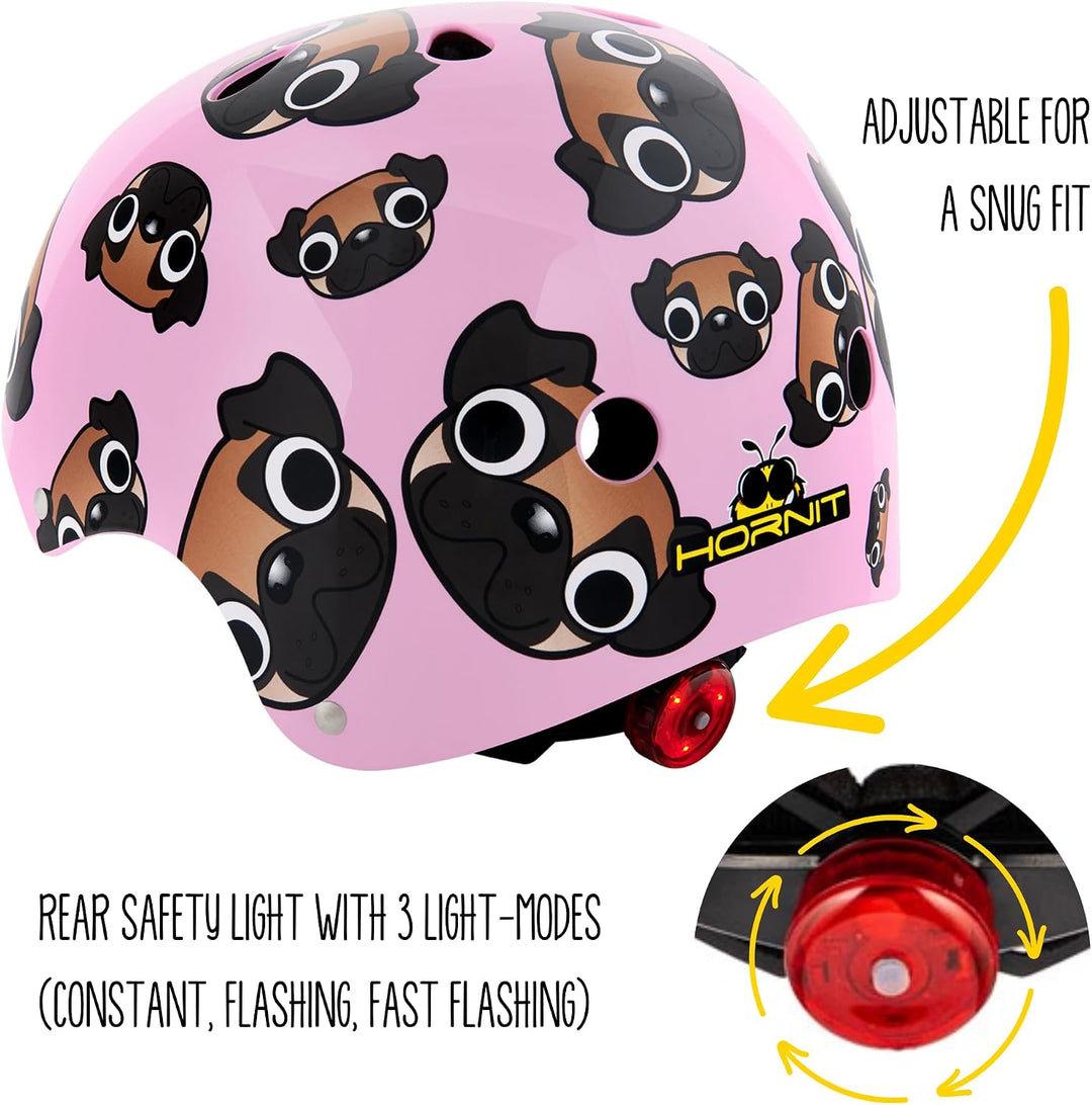 hornit Kinderhelm Fahrradhelm für Mädchen und Jungs Herren und Damen - Komplett einstellbar - LED Rü