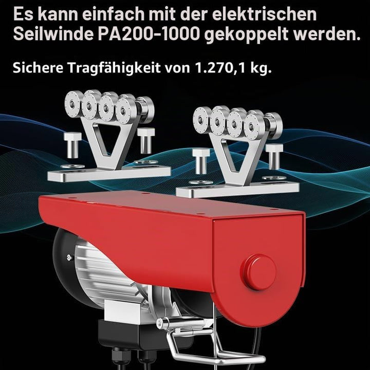 SKTREX 8 Radhubwagen mit Rollen – Strebenwagen Montage für Elektrozug – passend für 4,8 cm breite un