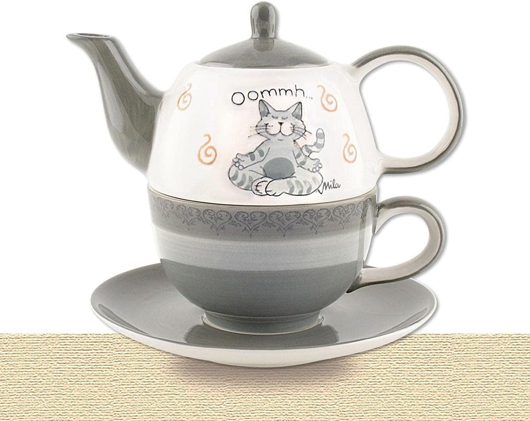 Mila Keramik Tee-Set: Tea for One, Oommh Katze Pure | MI-99402 | 4045303994027
