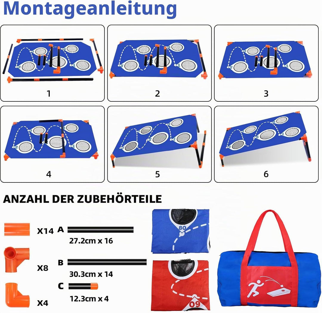 Tragbar Cornhole Spiel Outdoor Cornhole Säckchen mit PVC gerahmt und fünf Löchern zum Punkten für Ki