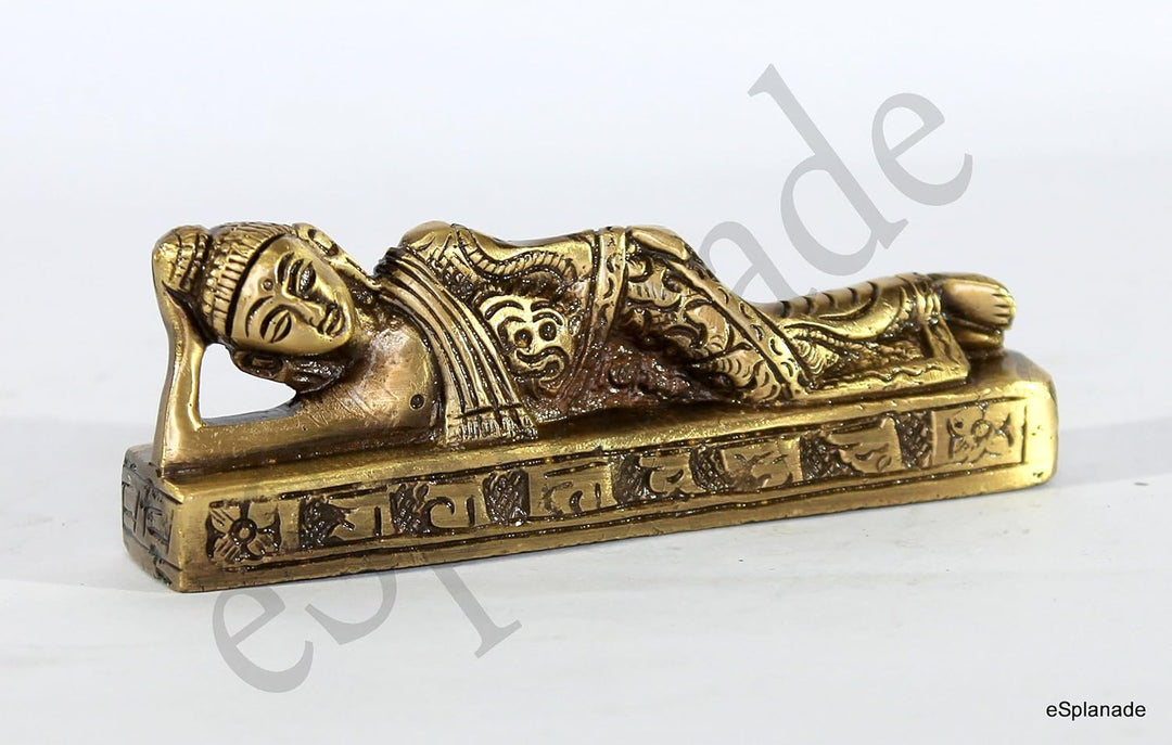Esplanade Beste Qualität Messing Buddha - Schlafen Liegender Buddha - Messing Metall Statue Figur Id
