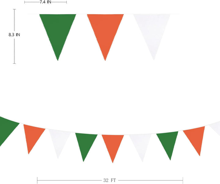 10 m St. Patrick's Day Festival Grün Orange Weiss Wimpel Girlande Dekoration Party Stoff Bunting Dre