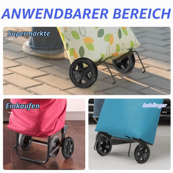 Ciieeo 2 Stück Ersatzräder für Klappbaren Einkaufstrolley Schwarze Kunststoffrollen Treppenfreundlic