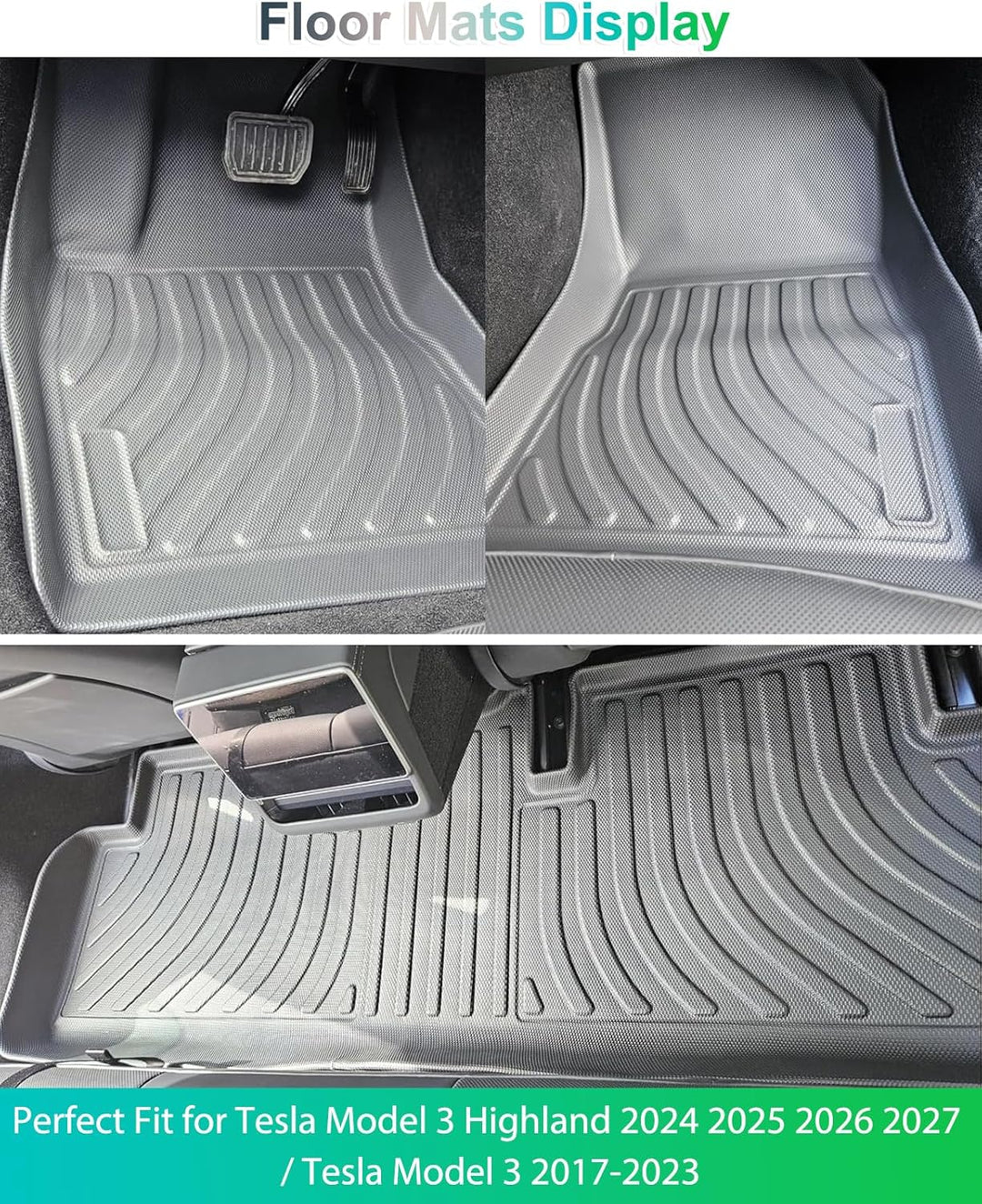 GAFAT Tesla Model 3 Fussmatten 2017-2024 2025, Neu Tesla Model 3 Highland 2024 Fussmatten TPE Allwet