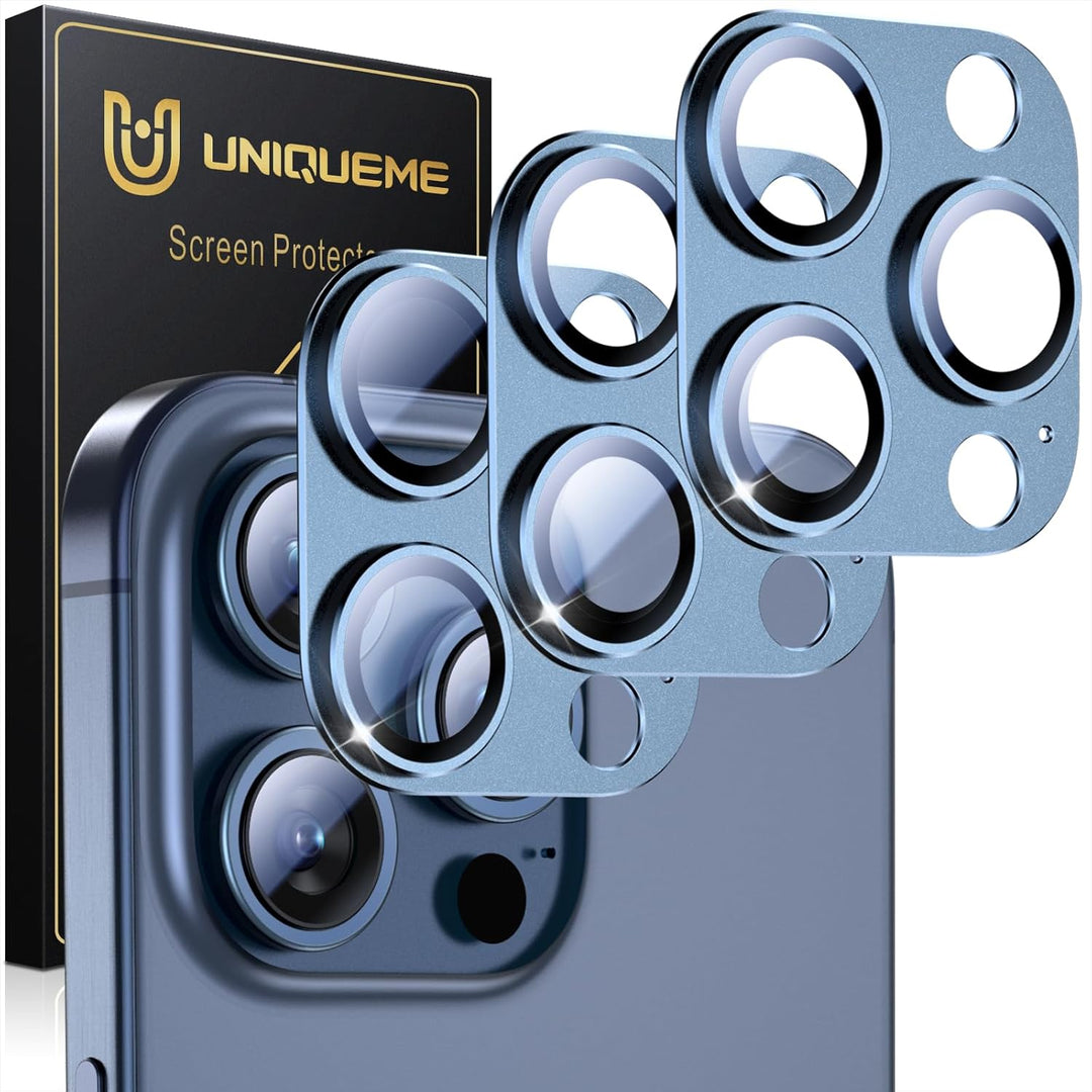 UniqueMe für iPhone 15 Pro/iPhone 15 Pro Max Kameraschutz - [Kratzfest, Stabil] Ultra-Klar 9H Härte