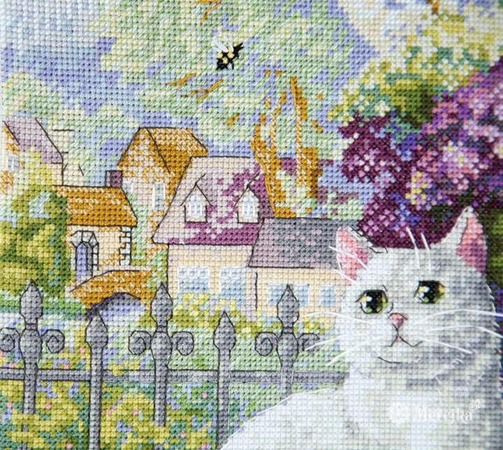 Merejka K-109 Frühlingsstimmung Zählmuster Kreuzstichset, Baumwolle, mehrfarbig, 28x28,5 cm