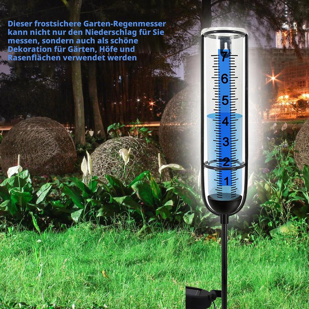 Regenmesser für Garten Frostsicher: Professionelle Regenmesser, Solarenergie Regenmesser Outdoor Reg