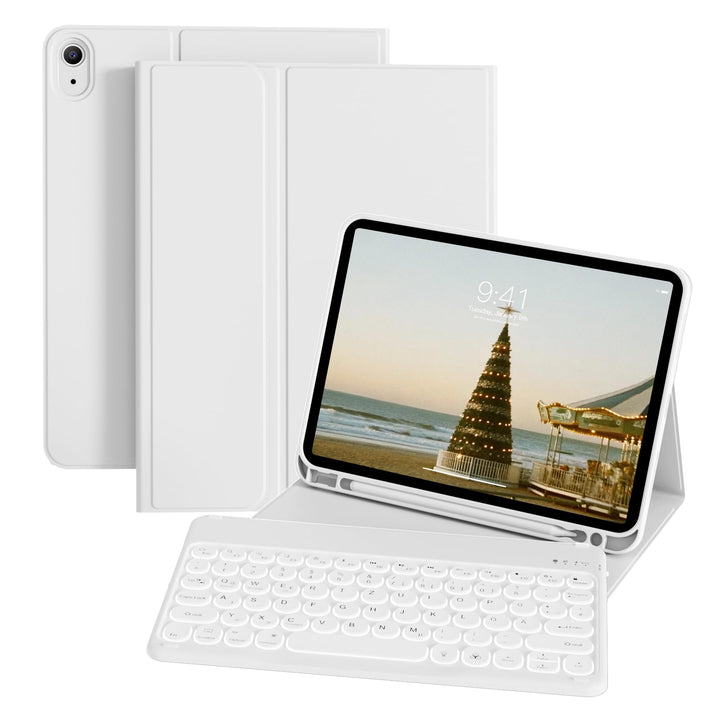 ZOPSGYU Hülle mit Tastatur für iPad A16 11. /10. Generation 2025/2022, 11/10,9 Zoll, Farben Beleucht