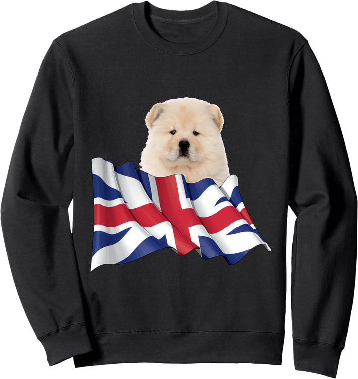 Union Jack Flag Dog Chow Chow Sweatshirt