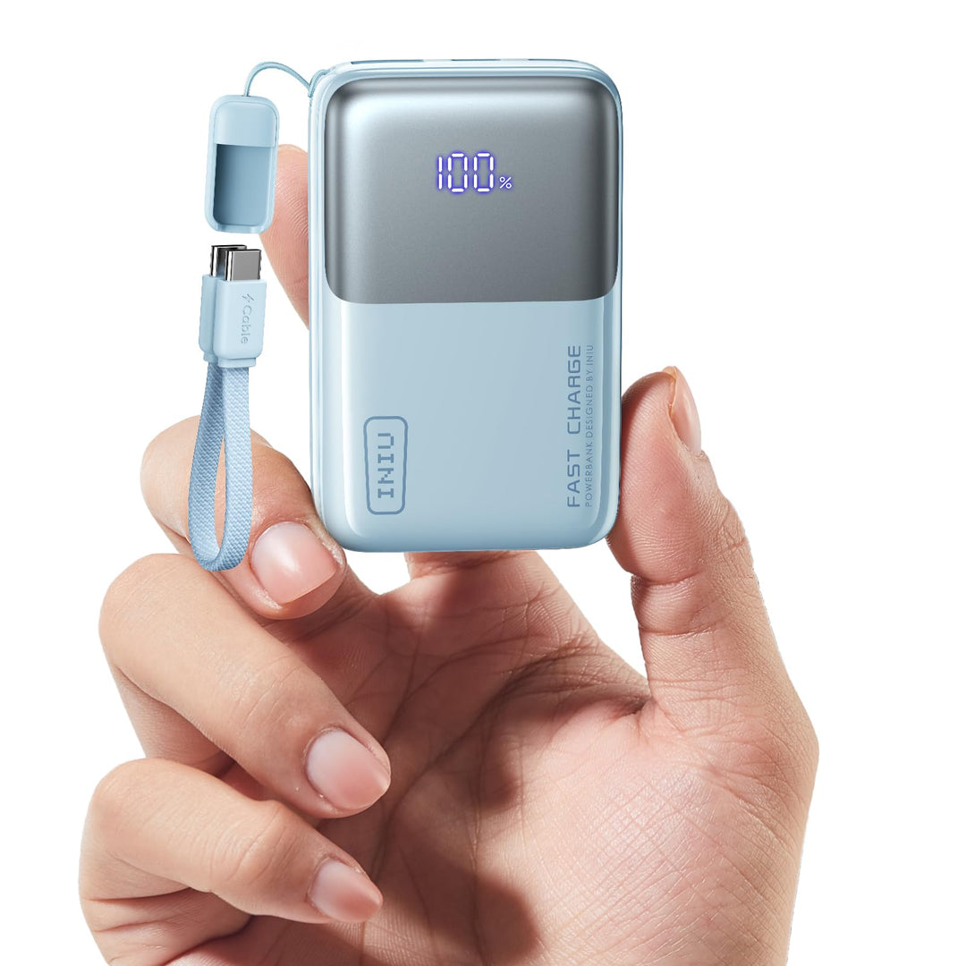 INIU Mini Power Bank, 45W 10000mAh Powerbank Klein Aber Stark (USB C In & Out), Schnellladefunktion