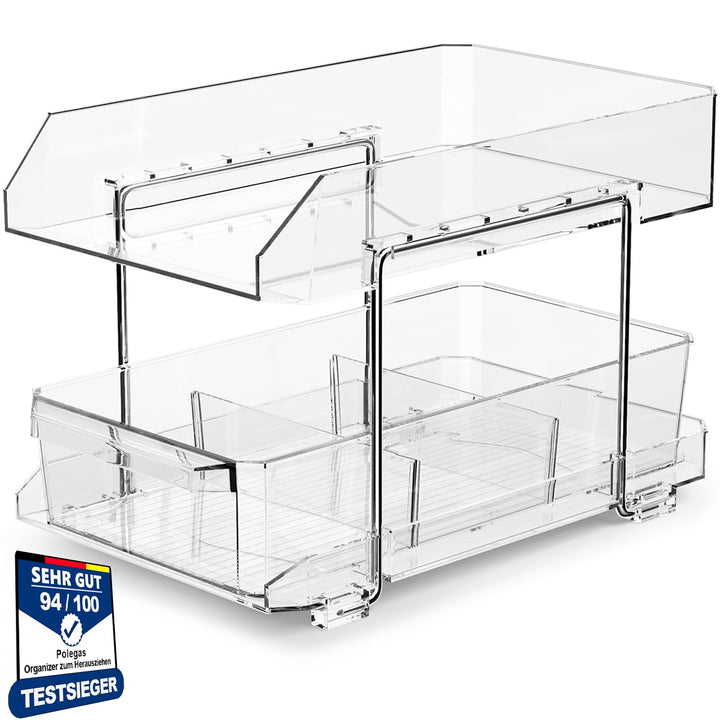Polegas 2 Etagen Schrank Organizer Küche, Unter Waschbecken Regal, Kühlschrank Organizer, Spülschran
