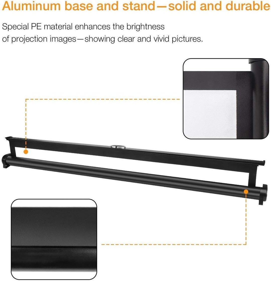 Yangers 50" Zoll Portabel Tragbare Beamer Leinwand Projektor Heimkino Rolloleinwand Tischleinwand mi