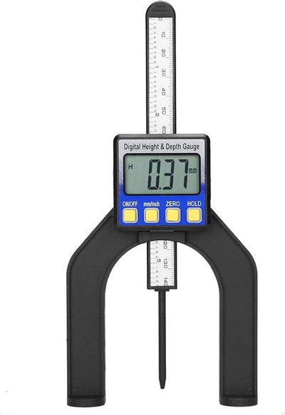 Digitaler Tiefenmesser Höhenmesser, 0–80mm Profiltiefenmesser Digitales Tiefenmessgerät Höhenmessger