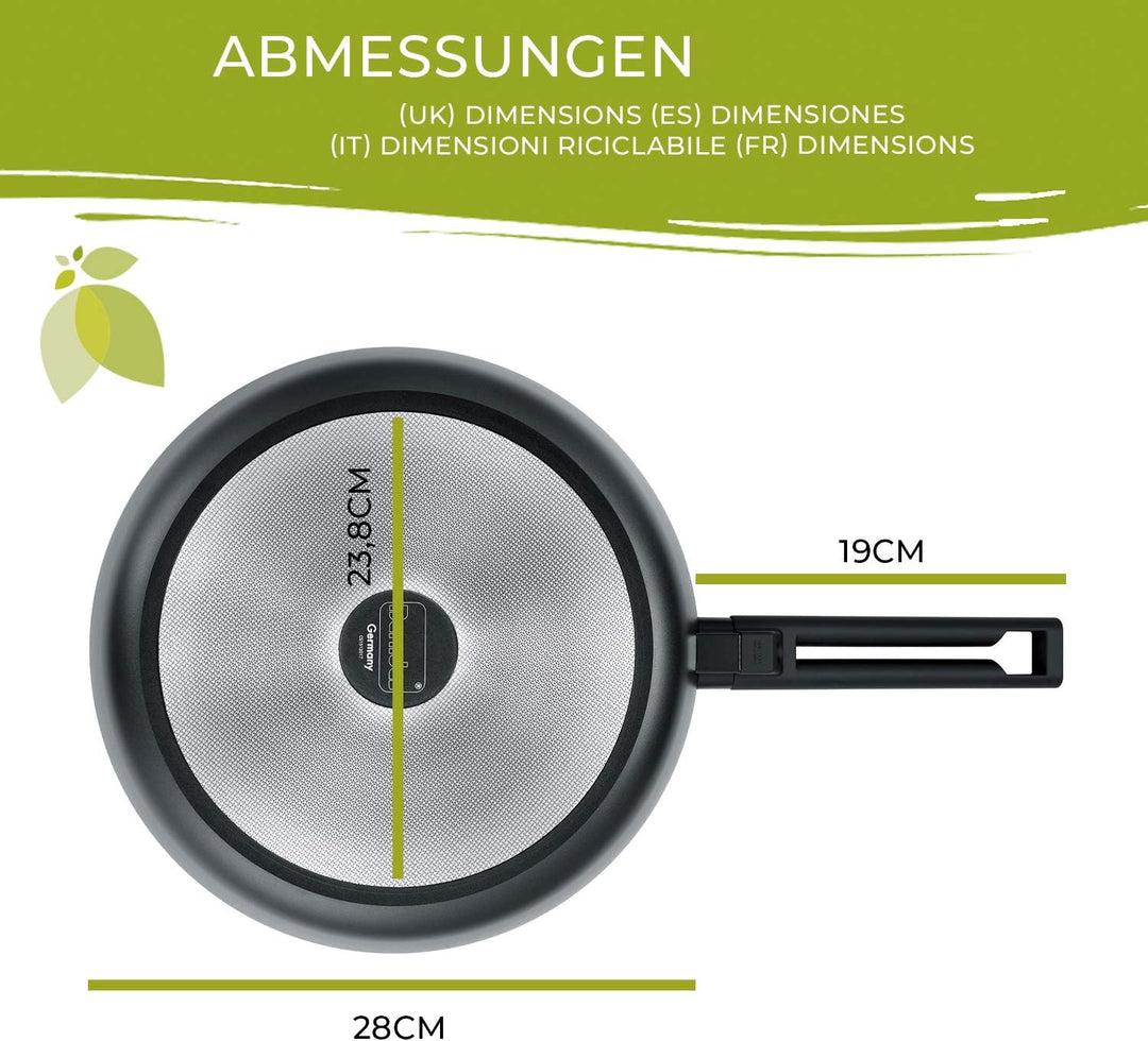 Berndes Schmorpfanne Starter b.nature, hoher Rand mit nachhaltiger Beschichtung aus Quarz, induktion