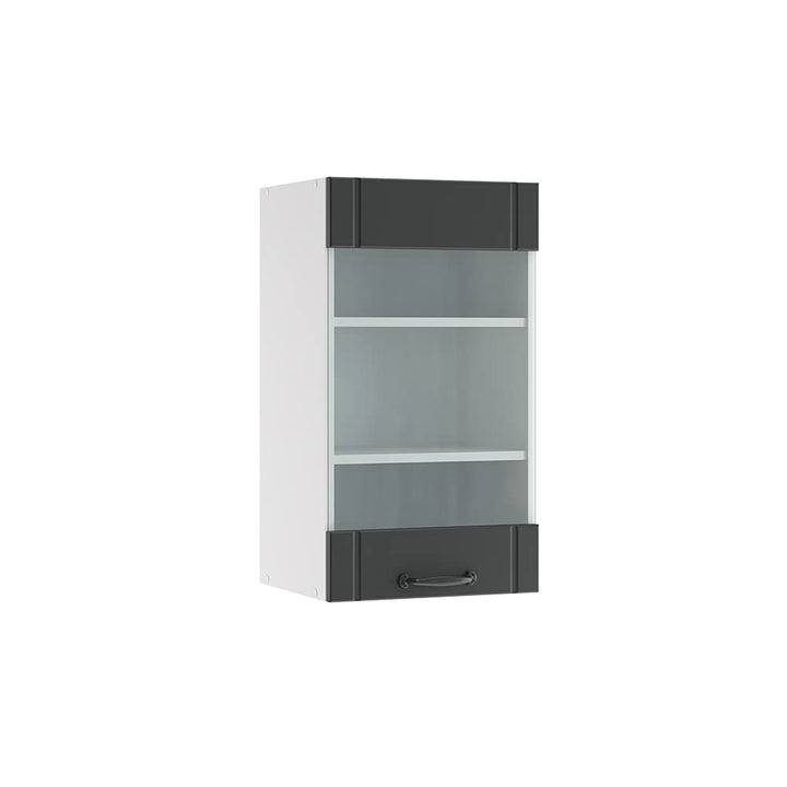 Vicco Küchenschrank Glas Fame-Line, Anthrazit/Weiss, 40 cm Anthrazit Hängeglasschrank 40 cm, Anthraz