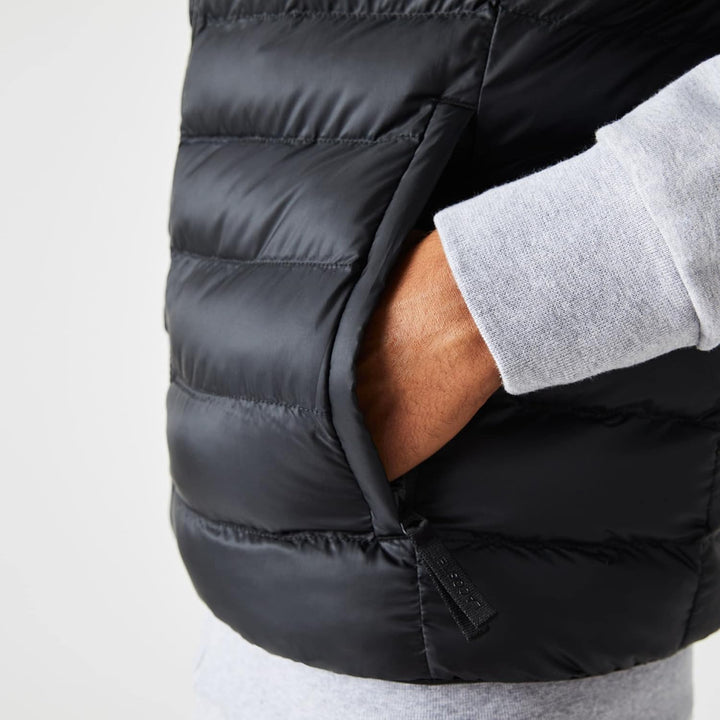 Lacoste Herren Ärmellose Daunenjacke L-XL Schwarz, L-XL Schwarz