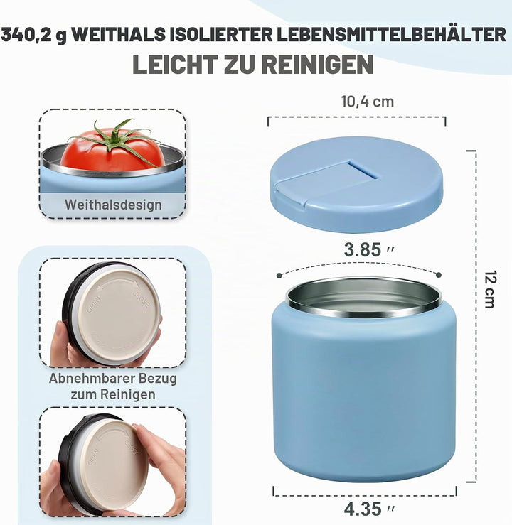 Itslife Thermobehälter für Essen 760ml, Thermo Lunchbox Kinder mit Schnallendeckel und Löffel, Warmh