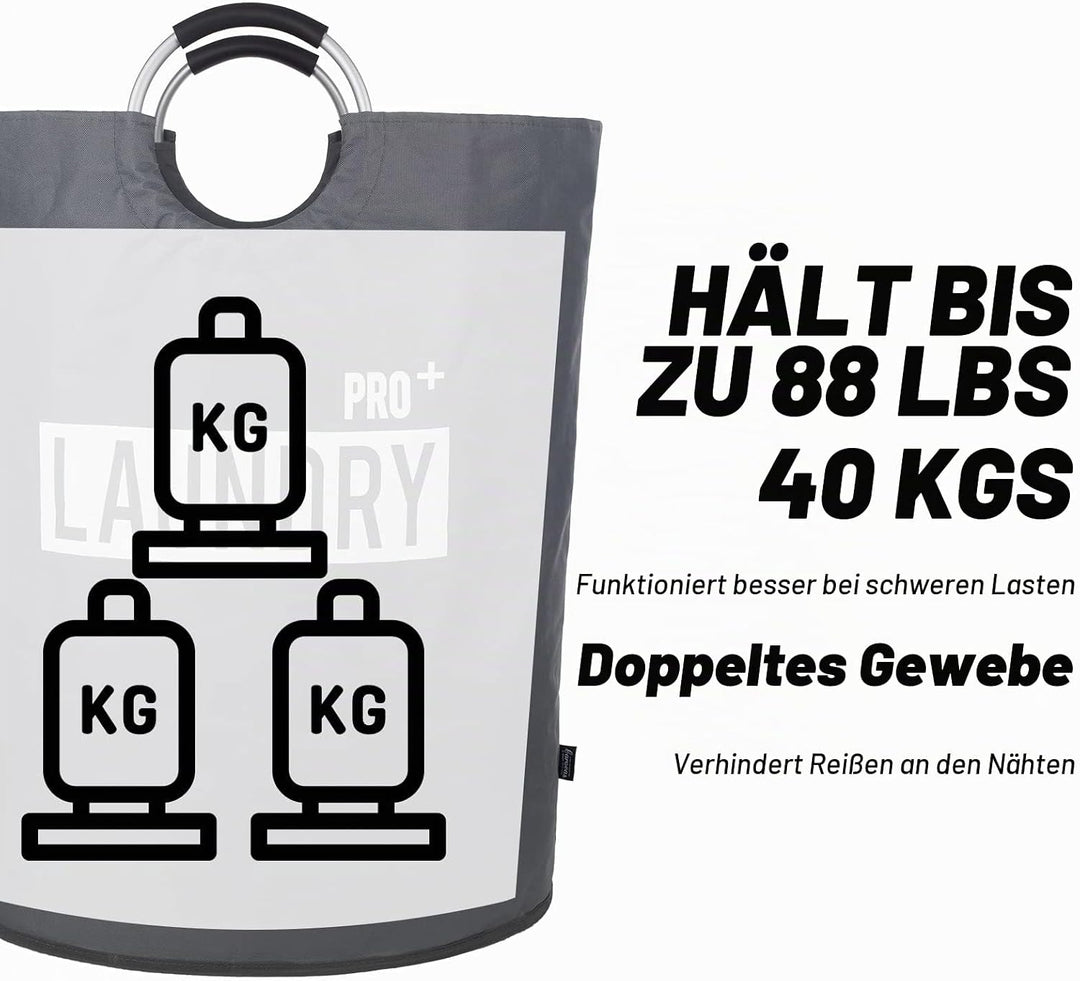 Caroeas 150L Grosser Wäschekorb (8 Farben), Wasserdichter Wäschebehälter, Wäschesammler mit gepolste