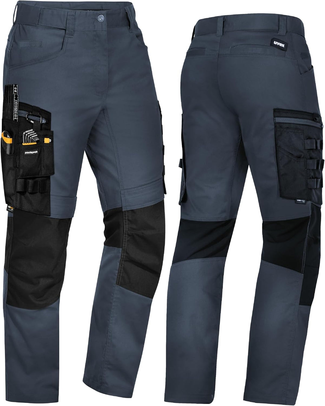 Uvex Echor Bundhose - Herren Arbeitshose mit Stretch-Bund - Cargohose - flexibel & robust 62 Dunkelb