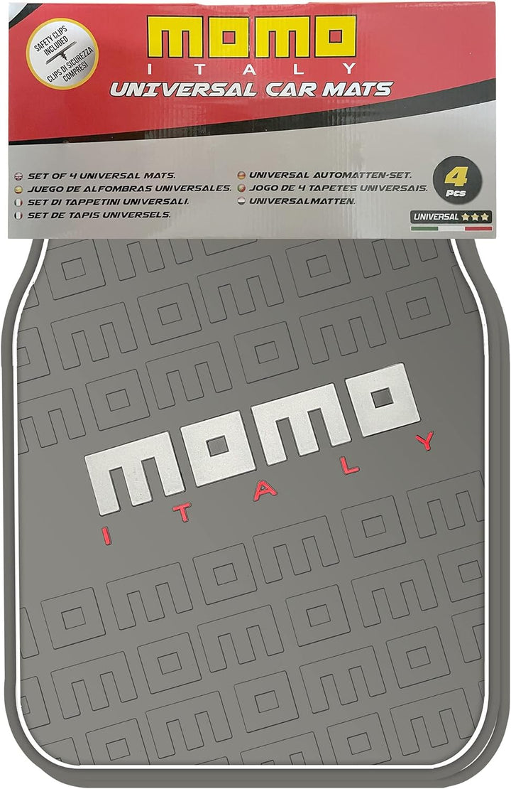 MOMO KOMPLETT-SET 4 STÜCK UNIVERSAL-AUTOFUSSMATTEN SCHWARZ/GRAU SCHWARZ AND GRAU 9BG, SCHWARZ AND GR