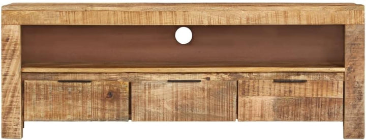 vidaXL Raues Mangoholz TV Schrank mit 1 Fach 3 Schubladen Lowboard TV Möbel Tisch Board Sideboard Fe