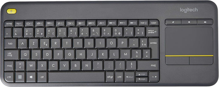 Logitech K400 Plus Kabellose Touch-TV-Tastatur mit integriertem Touchpad, Französisches AZERTY-Layou