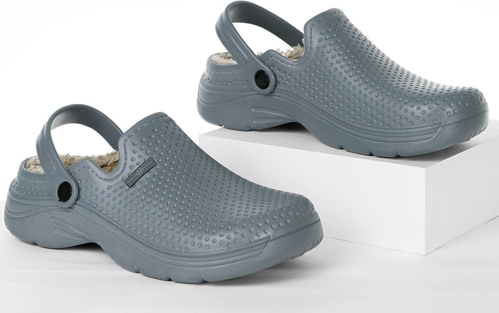 Eagsouni Clogs Hausschuhe Gefüttert Herren Damen Winter Gartenschuhe Wasserdicht Gartenclogs Warme P