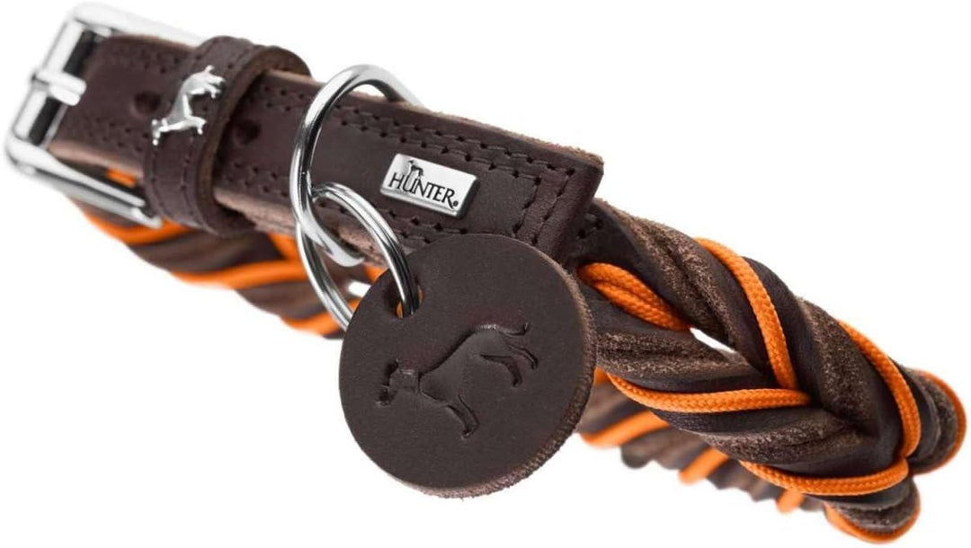 HUNTER Halsband Solid Education Cord Farbe Dunkelbraun/orange, Grösse 60 60 dunkelbraun/orange, 60 d