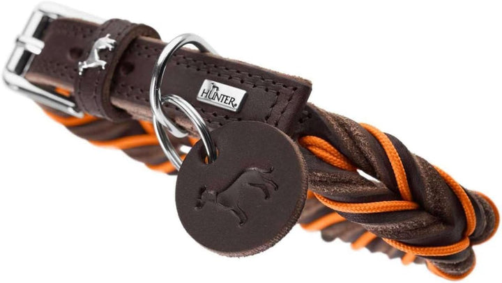 HUNTER Halsband Solid Education Cord Farbe Dunkelbraun/orange, Grösse 60 60 dunkelbraun/orange, 60 d