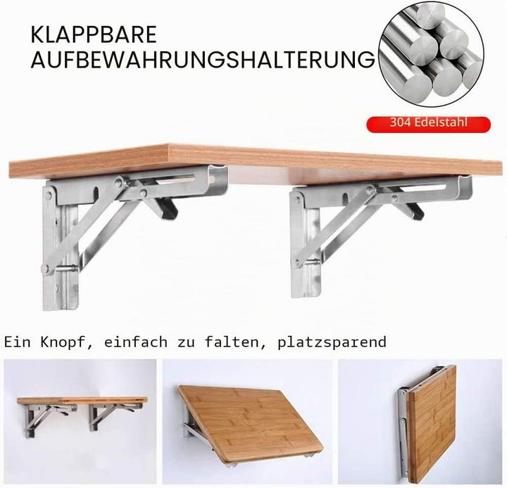 Professionelle Klappkonsole Schwerlast, 300mm Edelstahl Klappkonsole Tisch Klappregalhalterungen Kla