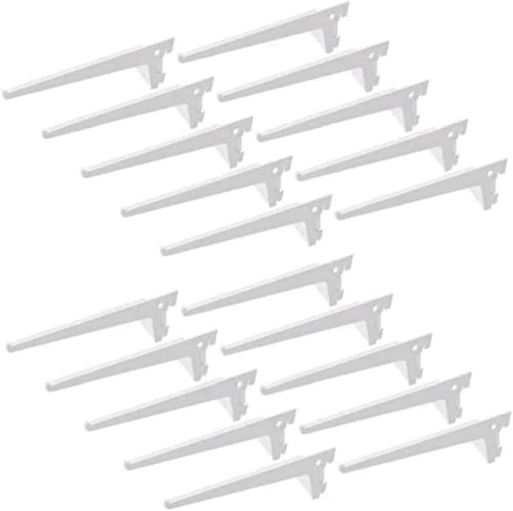 Emuca Regalträger für Holz-/Glasregal, für Profil mit Durchlass 50 mm, 300 mm, Stahl, Weiss, 20 Stüc