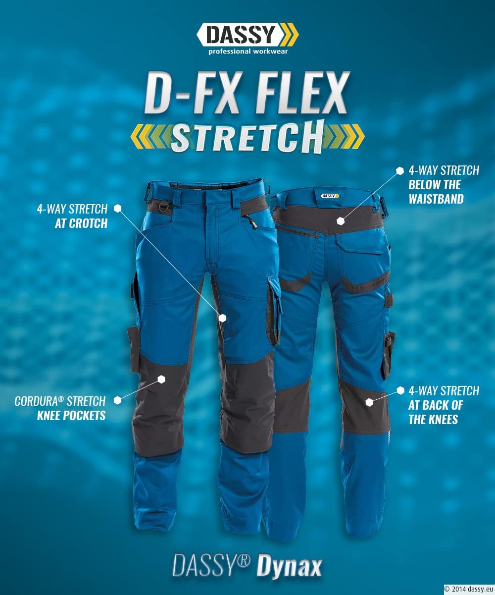 DASSY® Dynax Bundhose mit Stretch und Kniepolstertaschen DASSY D-FLEX PESCO 41 NACHTBLAU/ANTHRAZITGR