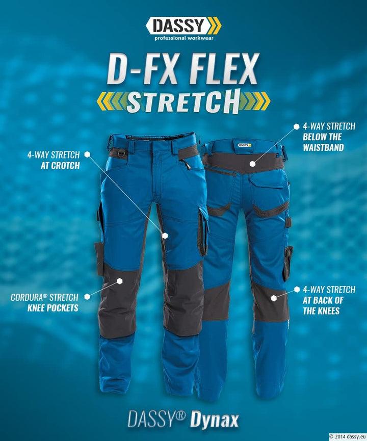 DASSY® Dynax Bundhose mit Stretch und Kniepolstertaschen DASSY D-FLEX PESCO 41 NACHTBLAU/ANTHRAZITGR