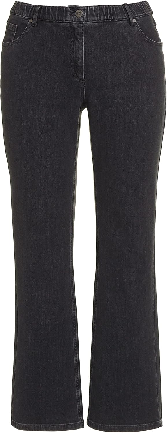 Ulla Popken Damen Jeans Bootcut Denim 47W / 32L Blau, 47W / 32L Blau