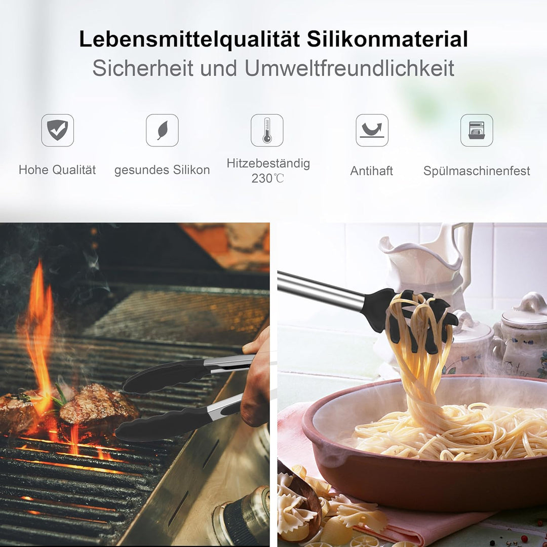 Herogo Küchenhelfer Set, 25 Stück Silikon Küchenutensilien mit Halter, Hitzebeständiger Kochbesteck