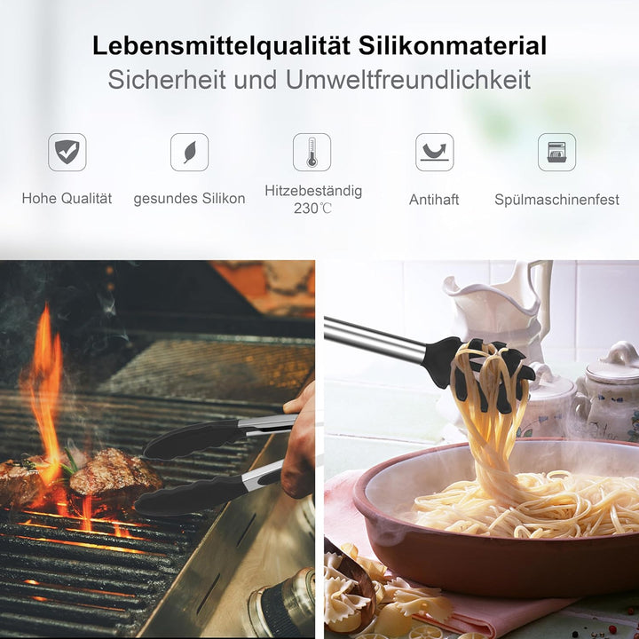 Herogo Küchenhelfer Set, 25 Stück Silikon Küchenutensilien mit Halter, Hitzebeständiger Kochbesteck