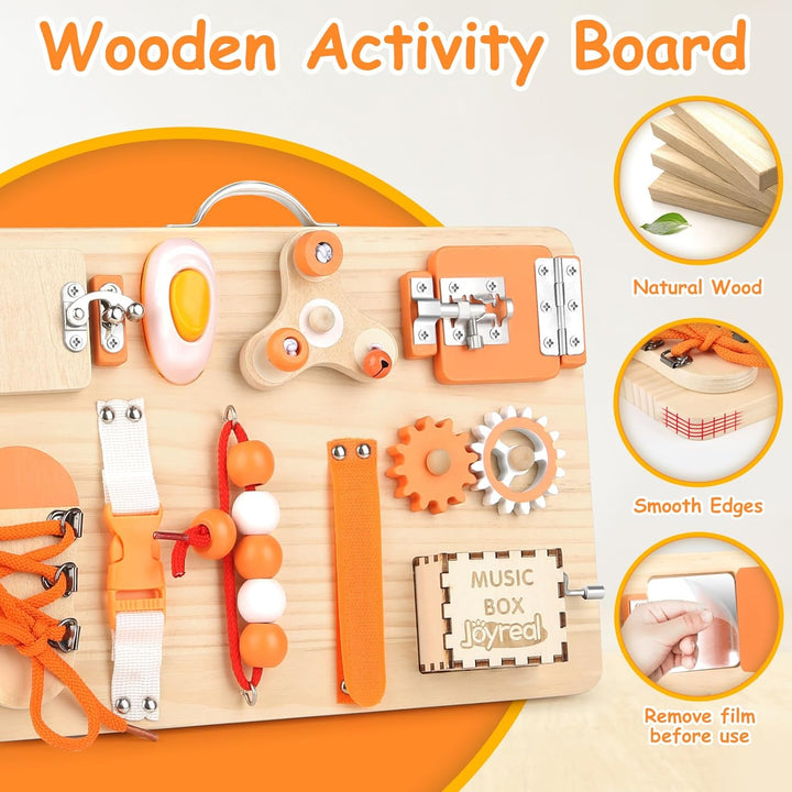 Joyreal Motorikbrett ab 1 2 3 Jahr - Activity Board Montessori Spielzeug Busy Board Montessori Brett