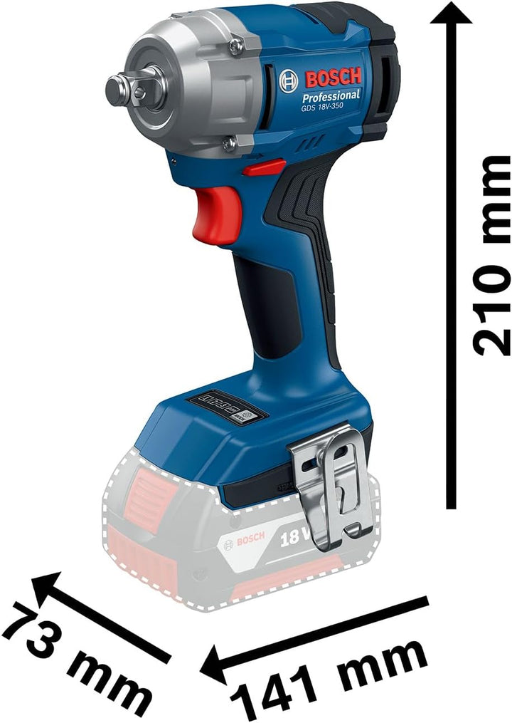 Bosch Professional 18V System Akku-Drehschlagschrauber GDS 18V-350 (Set mit 2x 4.0 Ah Akku + GAL 184