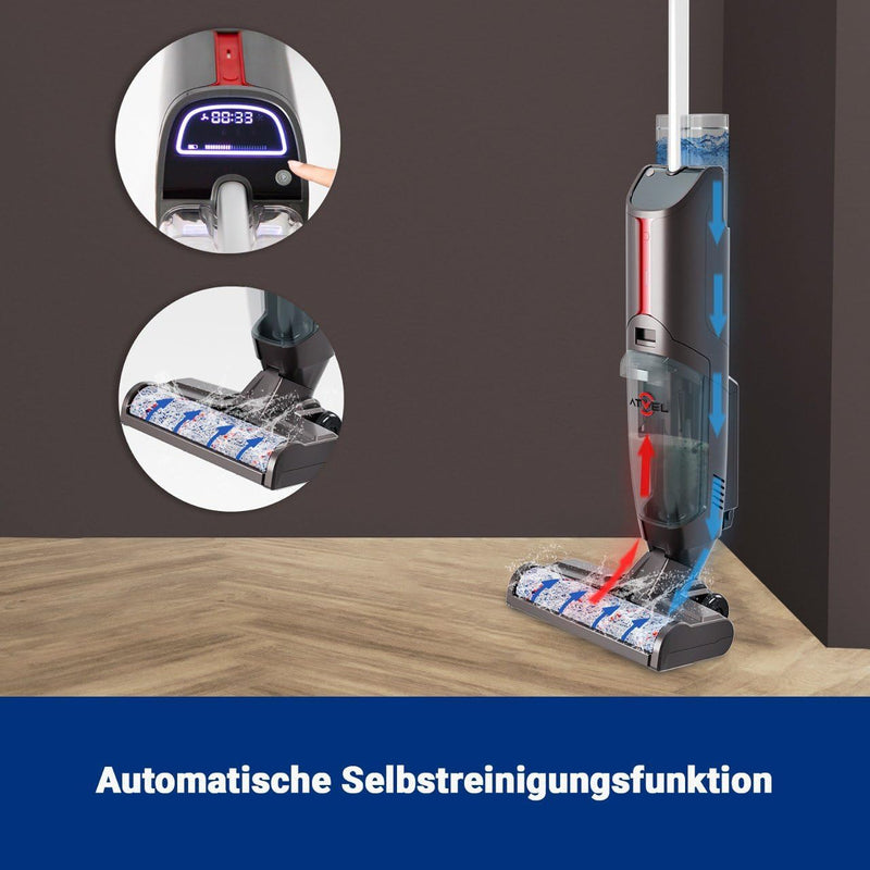 Bodenwischer elektrisch | kabelloser Waschsauger Staubsauger mit Wischfunktion | Dual-Tank-Design Sa